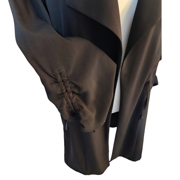 Cleo Draw String Long Black Lightweight Cardigan - Picture 4 of 8